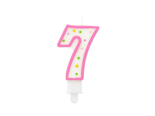 7-es számú gyertya pöttyökkel - 1 db.