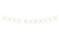 Just Married banner - fehér - 155 cm - 1 db.