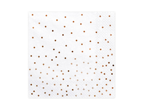 Csészék + tányérok + papírszalvéta készlet Dots fehér - 44 db.