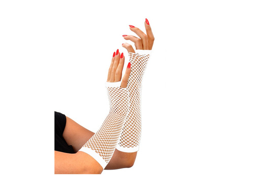 Fehér hálós ujjatlan kesztyű 33 cm