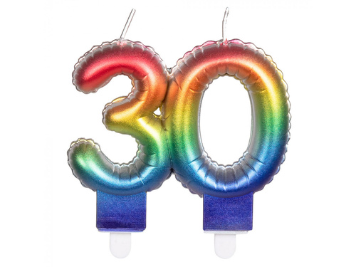 Színes 30. évfordulós gyertya