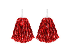 Fémszínű piros pomponok - 2 db.