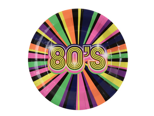 80-as évek 80-as évek papírtányér - 22,5 cm - 10 db.