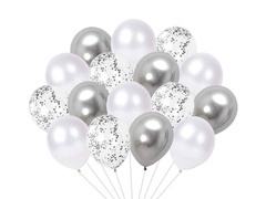 Fehér és ezüst lufi készlet - 26 db.