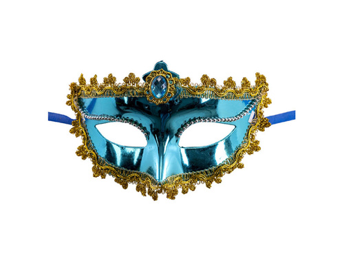 Türkiz farsangi maszk kristályokkal
