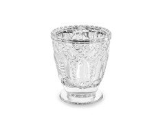 Üveg gyertyatartók - ezüst - 8 cm - 4 db.