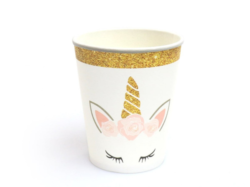 Gyönyörű Egyszarvú papírpoharak + tányérok készlet - 24 db.