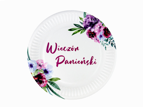 Papírtányérok lánybúcsúhoz - 18 cm - 6 db.