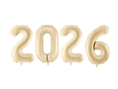 Fólia léggömb készlet 2026 bézs - 72 cm