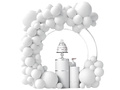 Léggömb készlet lufi girlandhoz fehér - 86 db.
