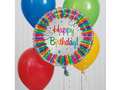 Szivárványos születésnapi fólialufi - 47 cm