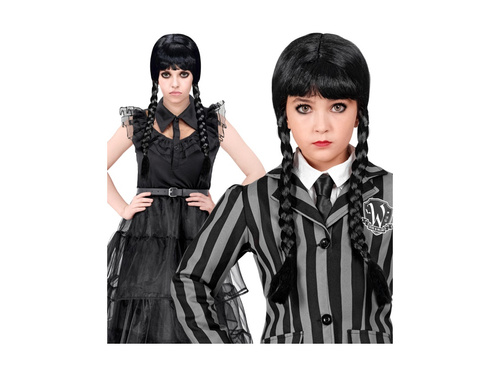 Fekete paróka copfokkal