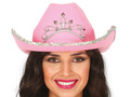 Rózsaszín cowboy kalap tiarával - 1 db.