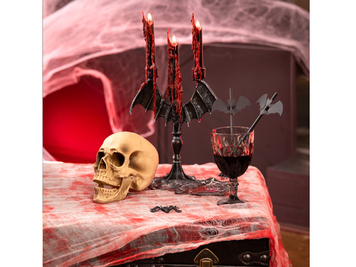 Halloween denevér szívószál - 20 cm - 12 db.