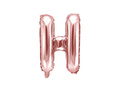 Fólia lufi 'H' betű rózsaszín és arany - 35 cm