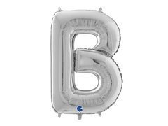 Fólialufi ezüst B betű - 66 cm - 1 db.