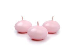 Lebegő korongos gyertyalátét, 40mm, rózsaszín, 1 db