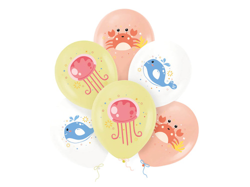 Latex lufi Tengeri állatok - 30 cm - 6 db.