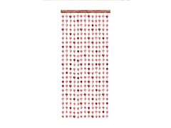 Szívek függönye metál rózsaszín arany - 100 x 245 cm