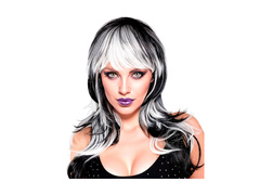 Fekete-fehér vámpír paróka