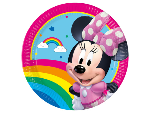 Minnie egér születésnapi papírtányér - 23 cm - 8 db.
