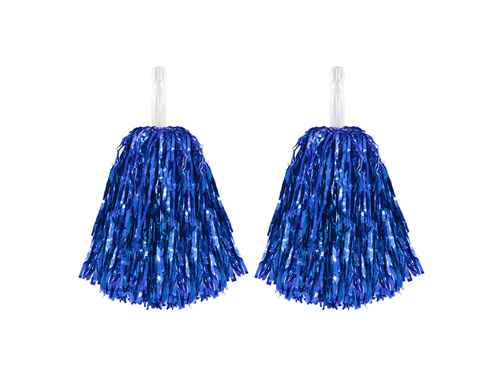 Fémszínű kék pomponok - 2 db.