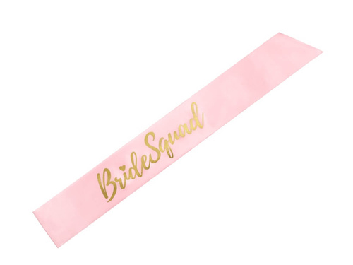 Rózsaszín szíj Menyasszonyi osztag felirattal - 1 db.