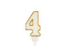 Számgyertya arany peremmel - 4 - 1 db.