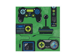 Gamer party szülinapi szalvéták - 33 cm - 16 db.