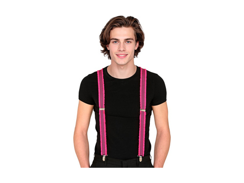 Neon rózsaszín fodros nadrágtartó