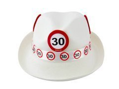 Fehér kalap 30. születésnapra - 1 db.