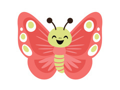 Kétoldalas dekoráció Pillangó piros - 36 x 29 cm