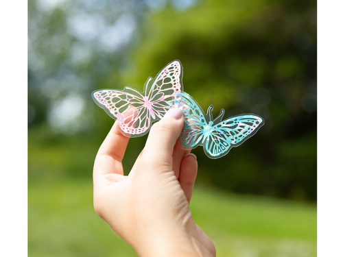 Holografikus pillangó matricák - 12 db.