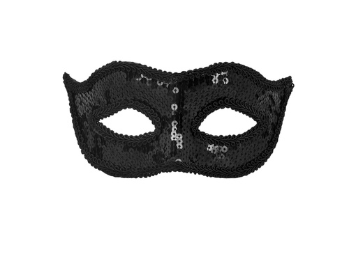 Fekete farsangi maszk flitterekkel - 1 db.