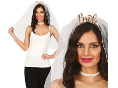 Menyasszonyi fejpánt fátyollal - 1 db.