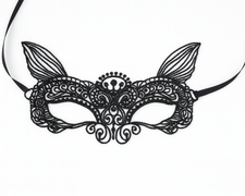 Csipke farsangi maszk fekete - 1 db.