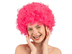 Afro rózsaszín paróka - 1 db.