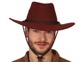 Barna cowboy kalap nagy karimával - 1 db.