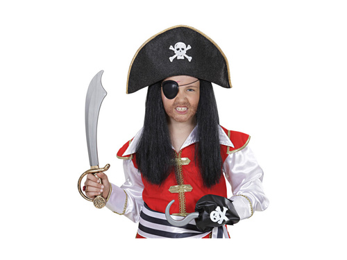 Kalóz készlet - kard, kalap, szemfedő, kampó