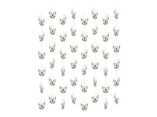 Akasztós dekoráció Halloween koponyák - 130 cm - 8 db.