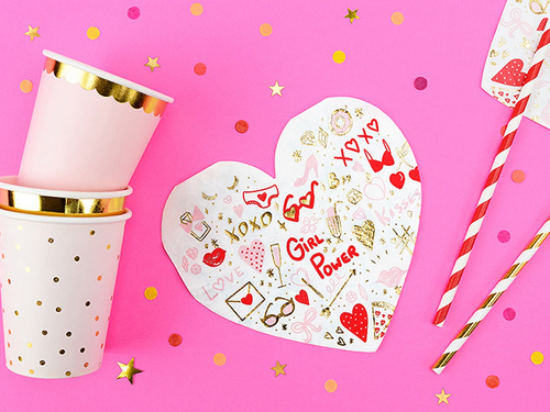 Girl Power szív szalvéták - 32 cm - 20 db.