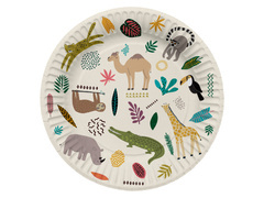 Állatkerti születésnapi papírtányér - 23 cm - 8 db.