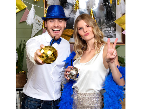 Disco csésze ezüst, szívószállal - 1 db.