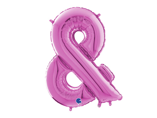 Fukszia fóliás lufi felirat & - 66 cm - 1 db.