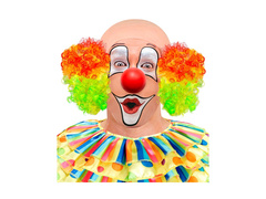 Exkluzív bohóc fejdísz paróka többszínű göndör hajjal