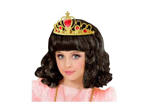 Arany tiara piros ékszerekkel