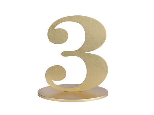 Hármas számú asztali dísz arany - 1 db.