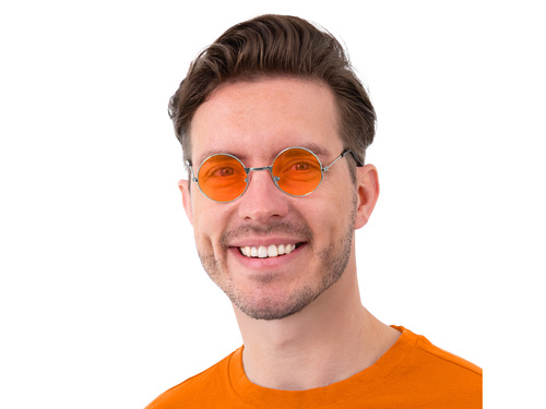 Hippi szemüveg narancssárga - 1 db.