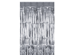 Függöny - Ajtófüggöny ezüst metál - 100 x 250 cm