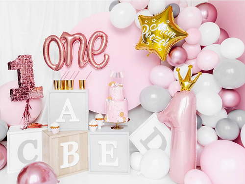 Fólia lufi 1. számú koronás rózsaszín - 90 cm - 1 db.